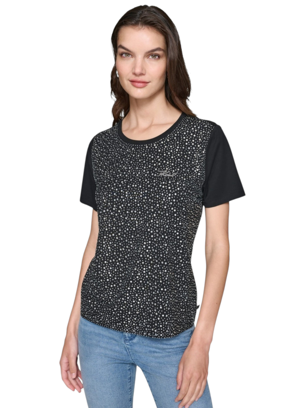 Image for Women's Rhinestones Top,Black