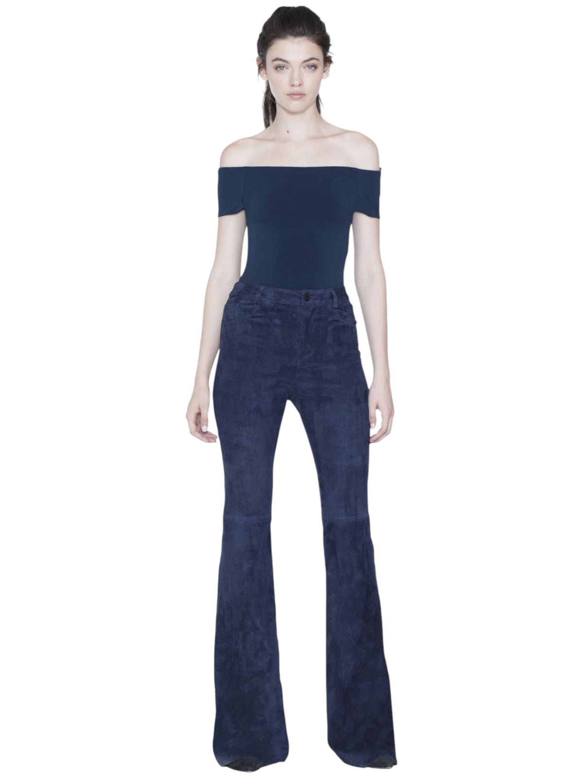 Image for Women's Plain Cold Shoulders Bodysuit,Navy