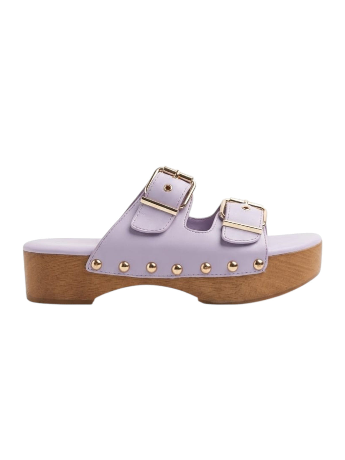 Image for Women's Ribbed Buckle Sandals,Purple
