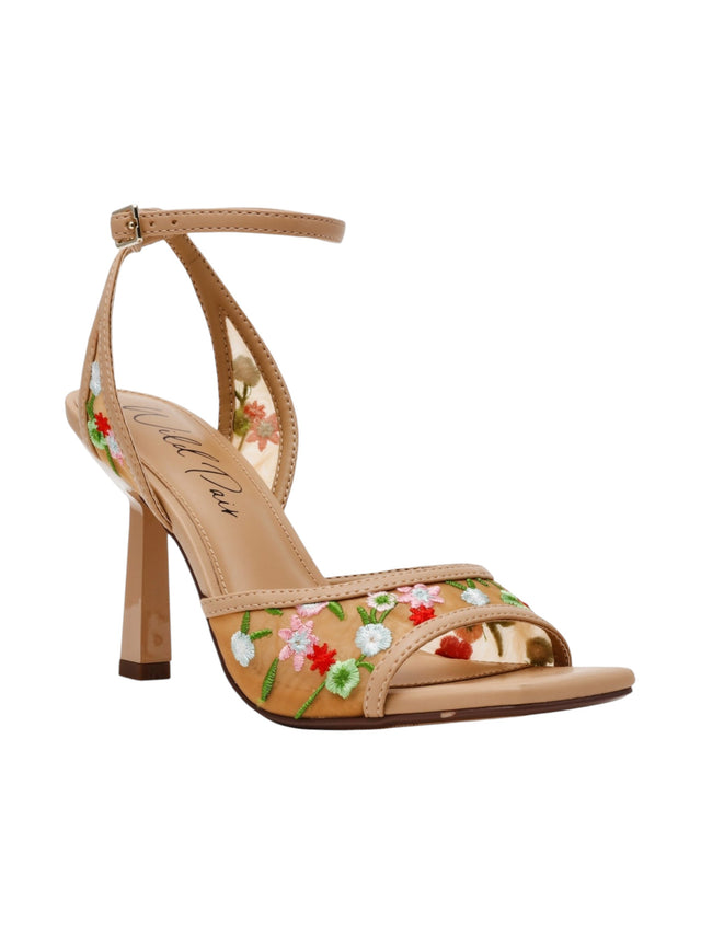 Image for Women's Floral Embroidered Sandals,Beige