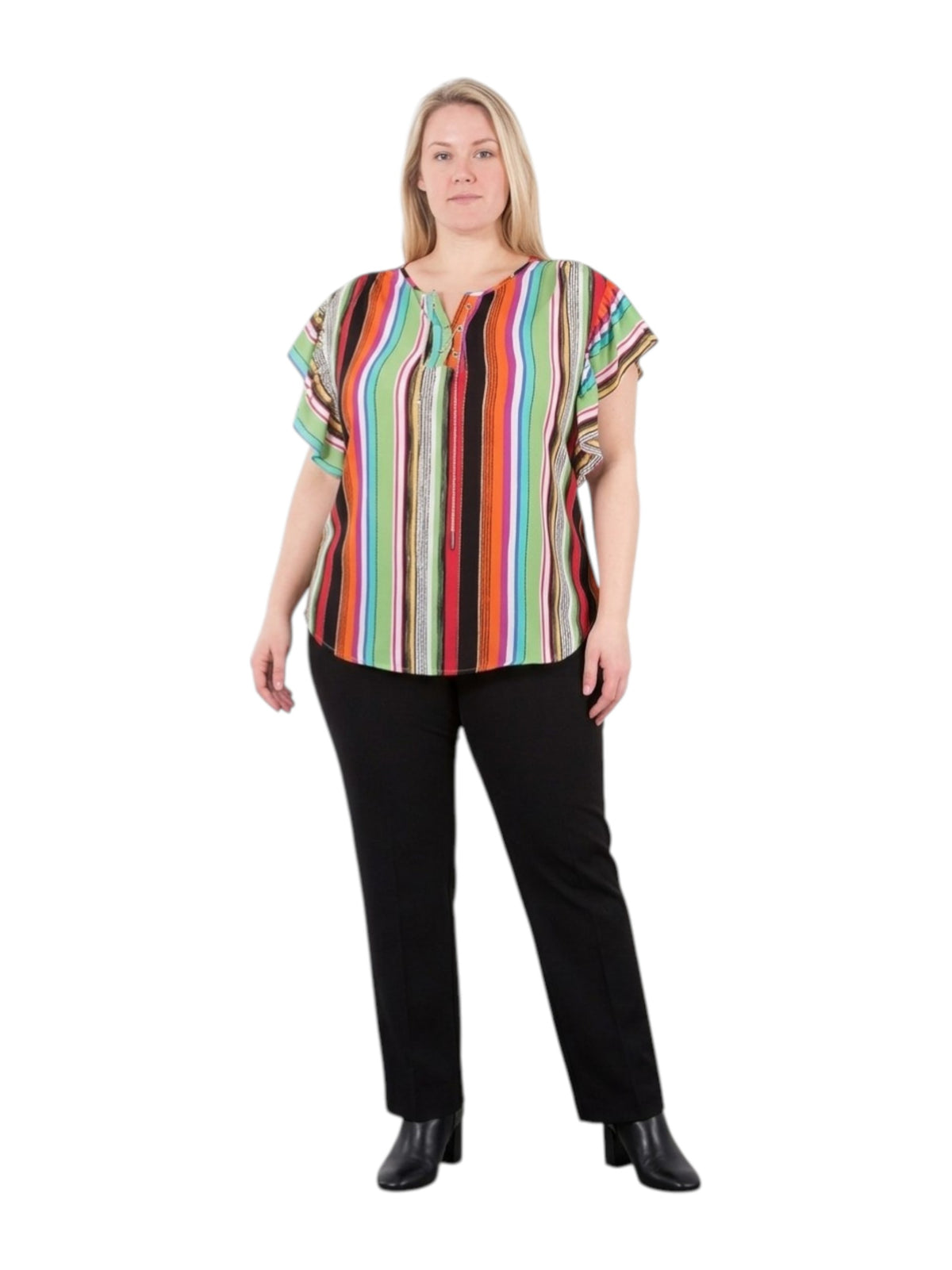 Image for Women's Multi Colored Striped Top,Multi