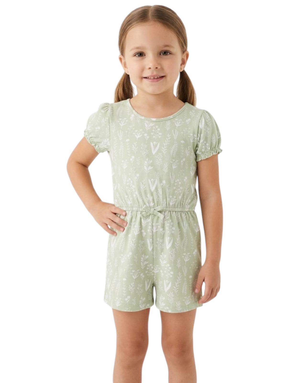Image for Kids Girl's Printed Jumpuit,Green