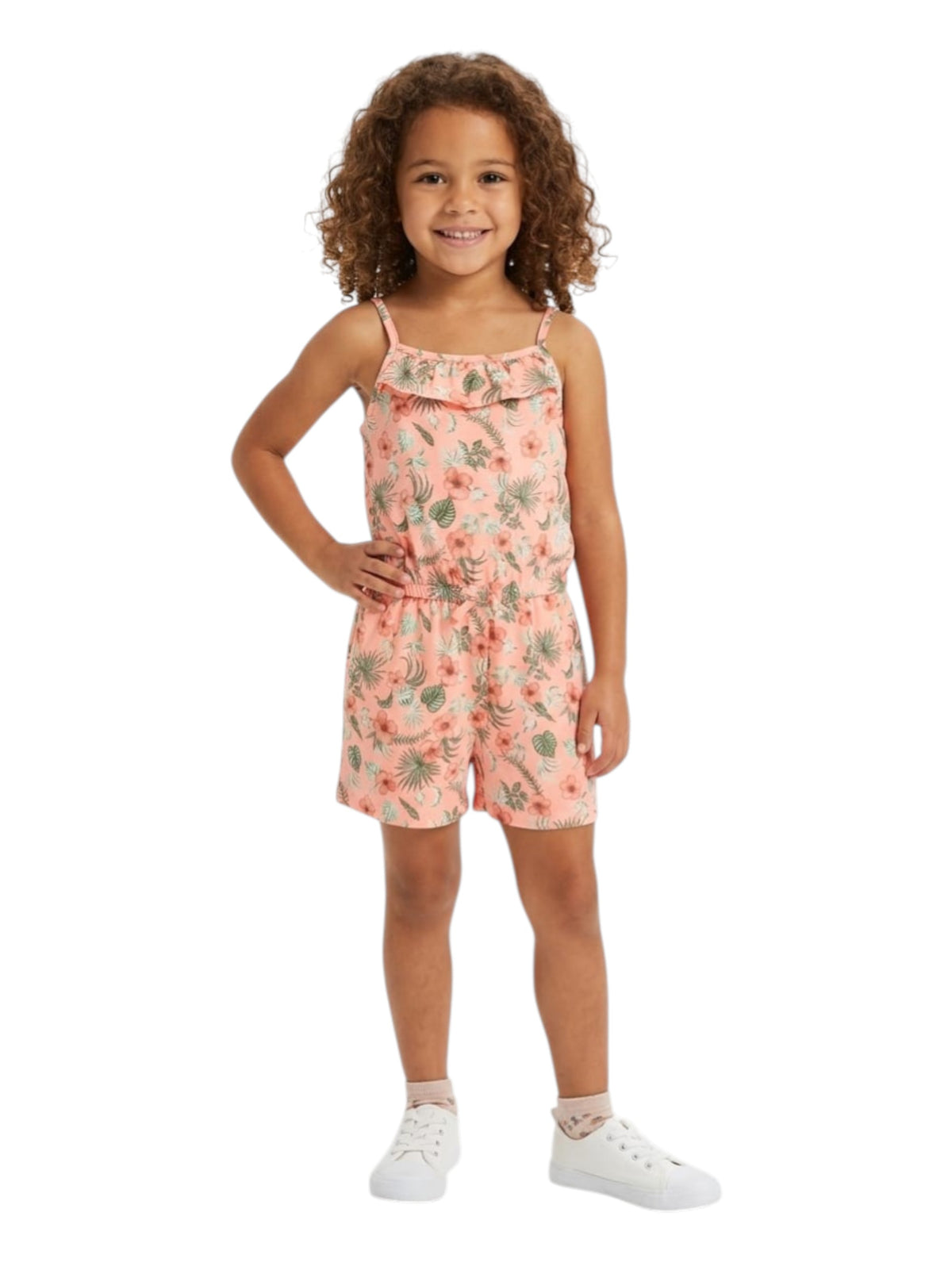 Image for Kids Girl's Printed Jumpsuit,Light Peach