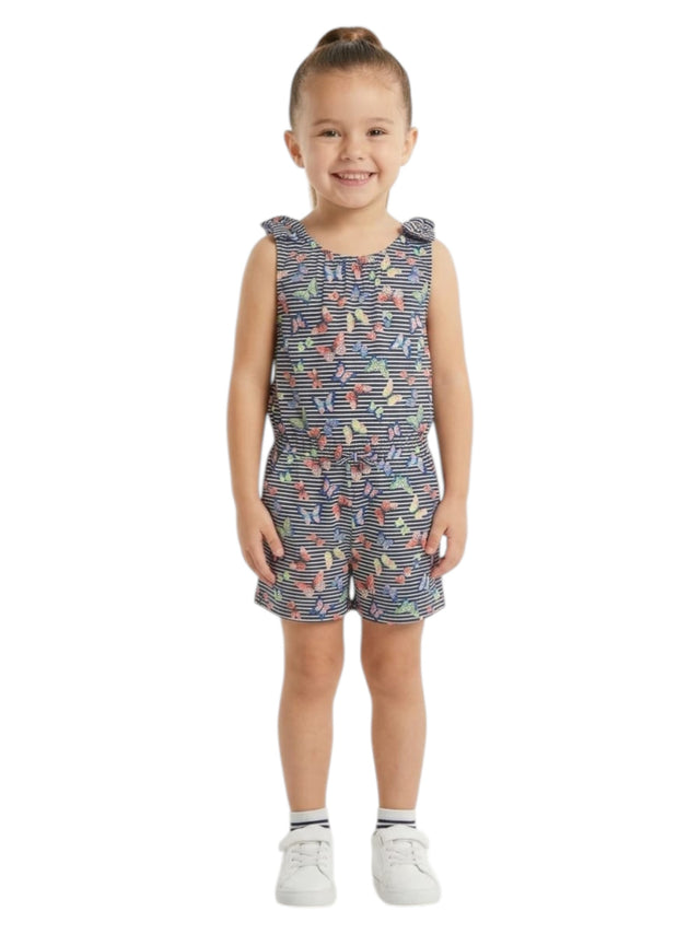 Image for Kids Girl's Striped Printed Jumpsuit,Navy