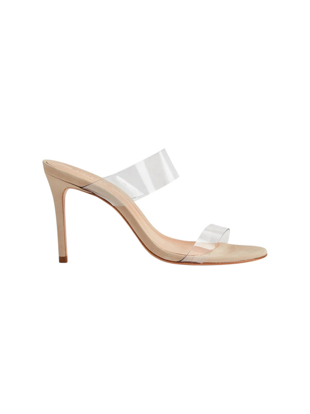 Image for  Women's Transparent Ribbed Heeled Shoes,Transparent/Taupe