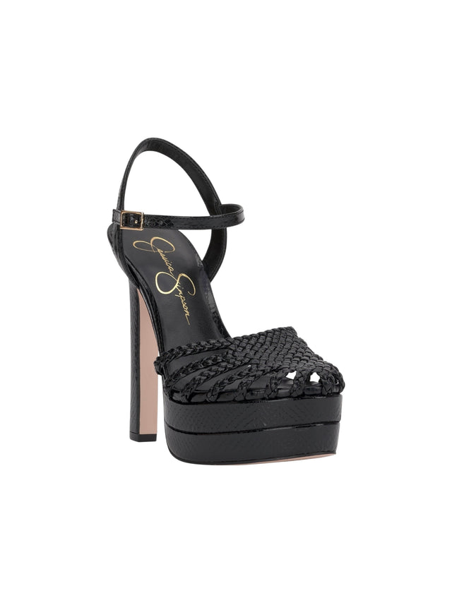 Image for Women's Braidered Ribbed Sandals,Black