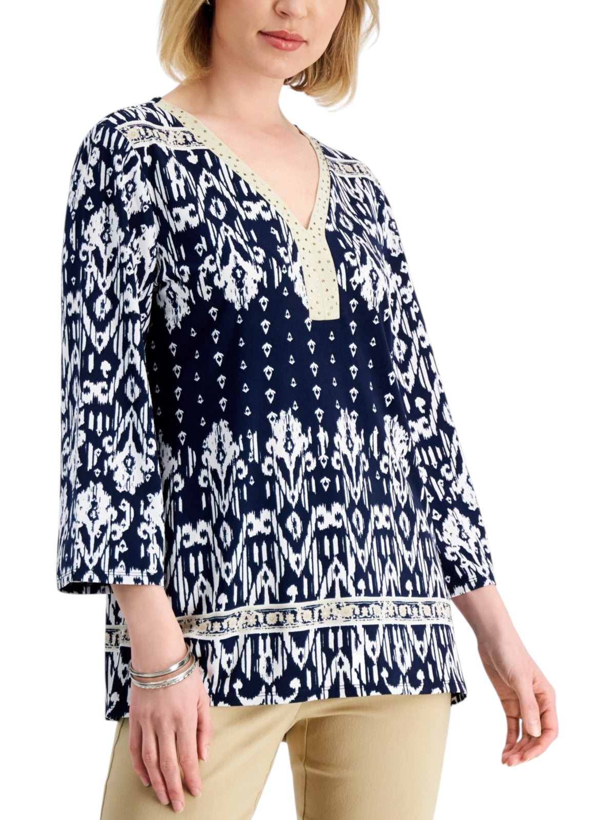 Image for Women's Printed Top,Navy
