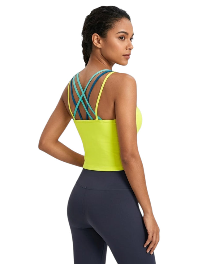 Image for Women's Plain Back Lace Sport Top,Lime