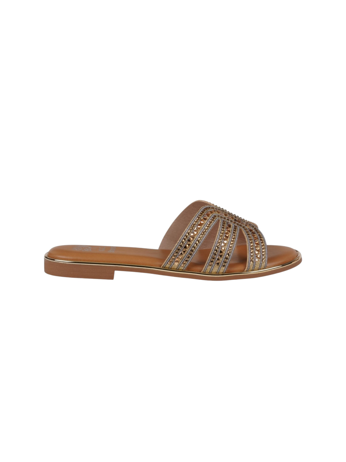 Image for Women's Rhinestones Shoes,Gold/Brown