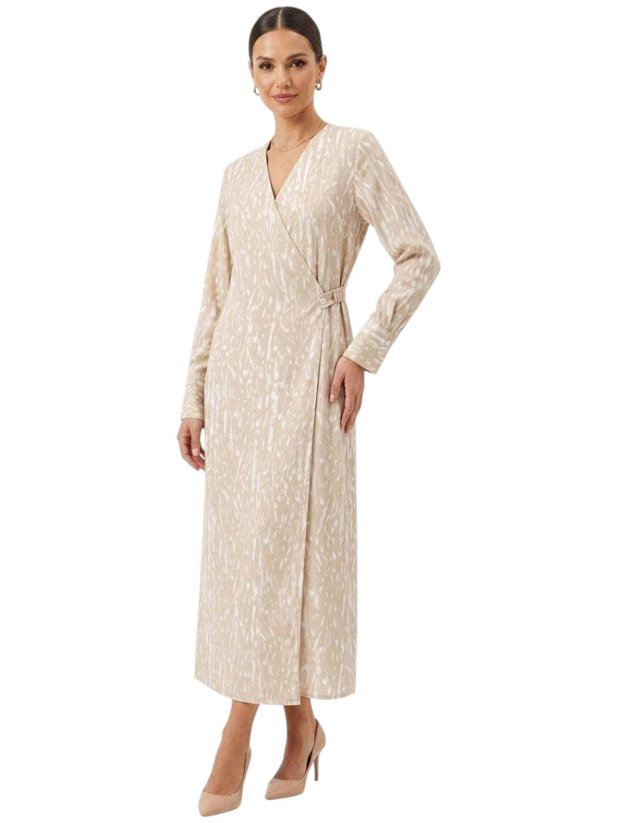 Image for Women's Printed Dress,Beige