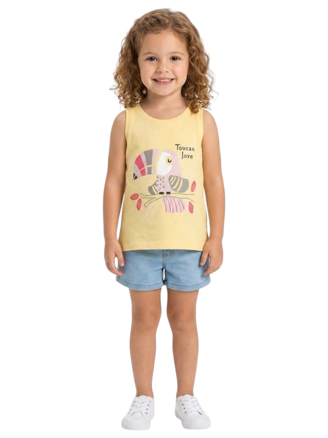Image for Kids Girl's Printed Top,Yellow