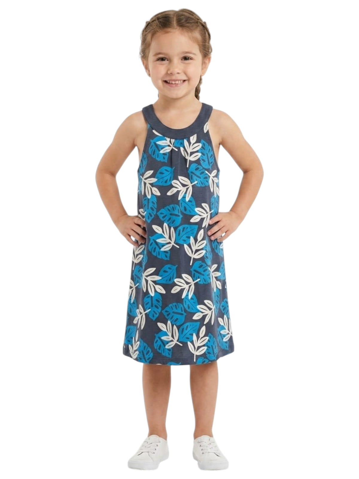 Image for Kids Girl's Printed Dress,Blue