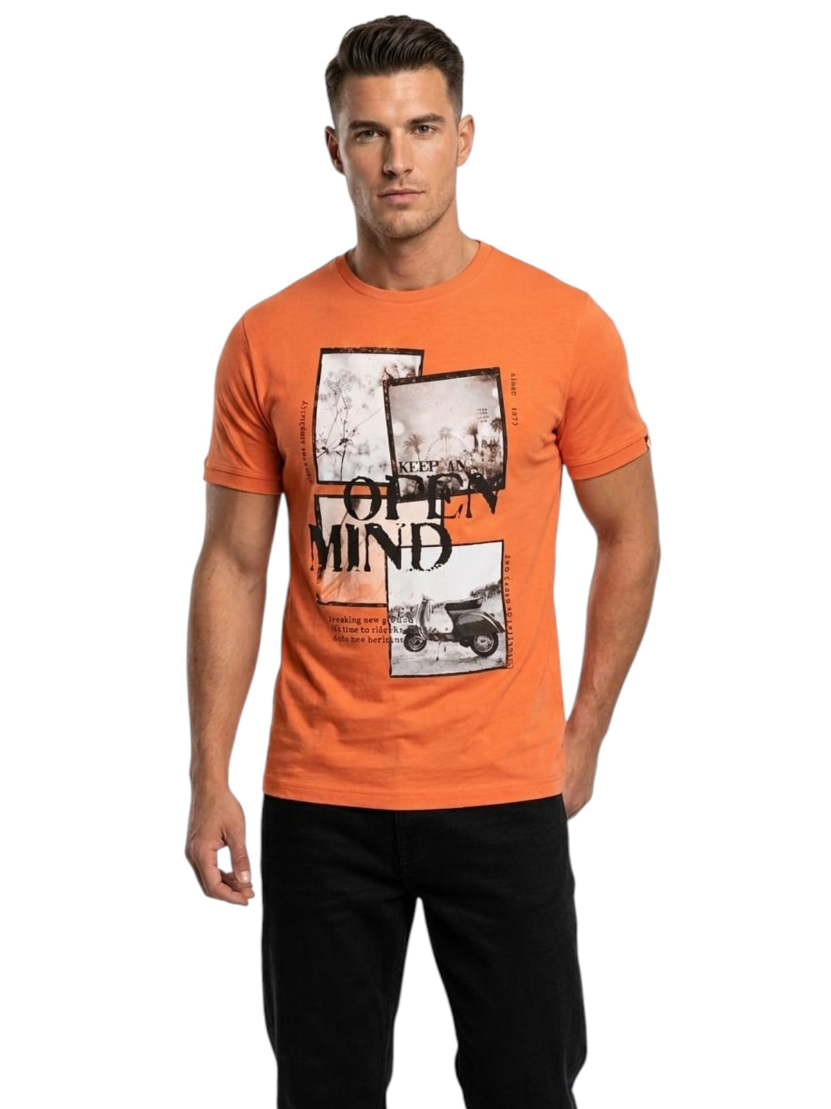 Image for Men's Printed Top,Orange