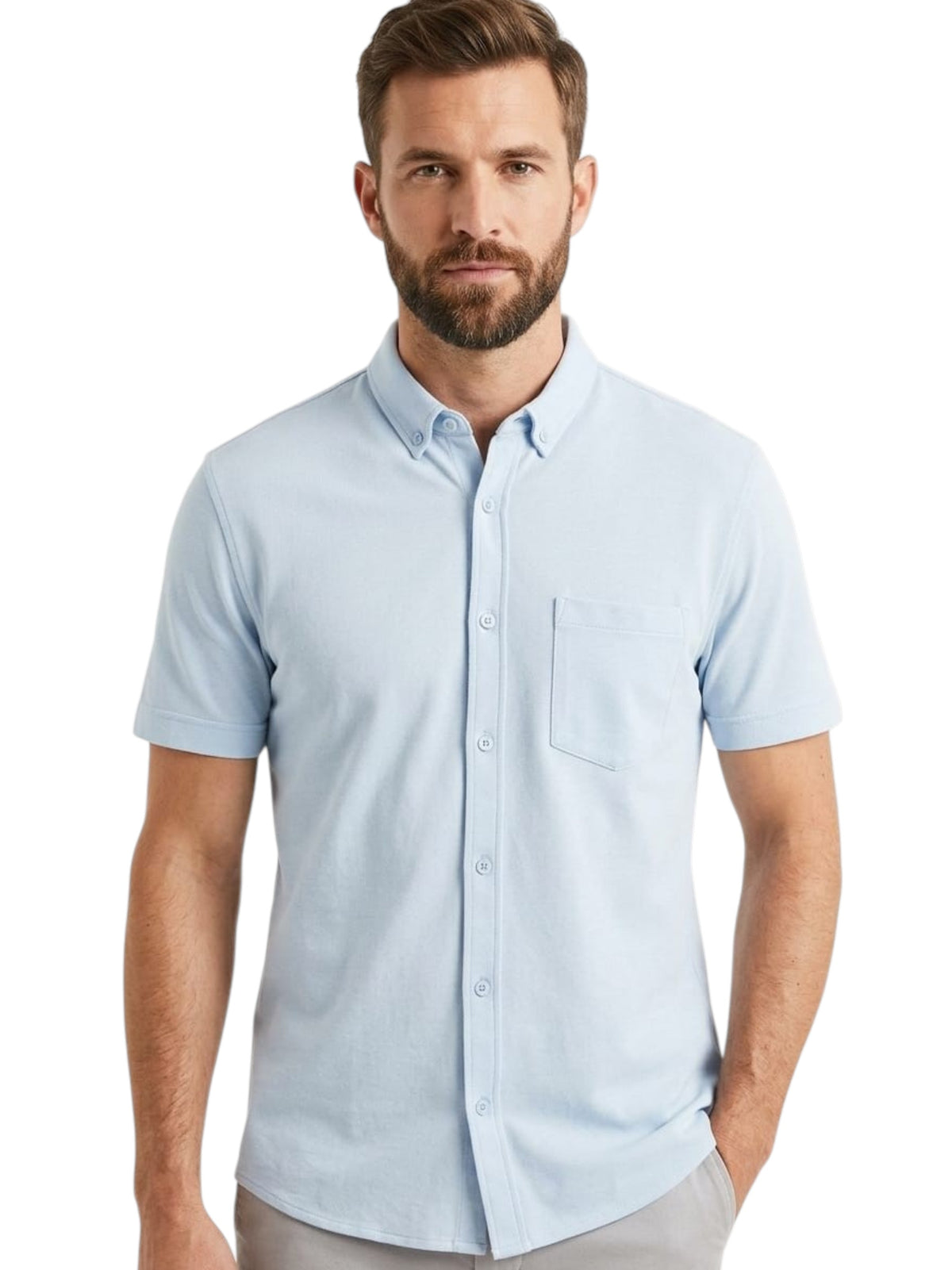 Image for Men's Textured Dress Shirt,Light Blue