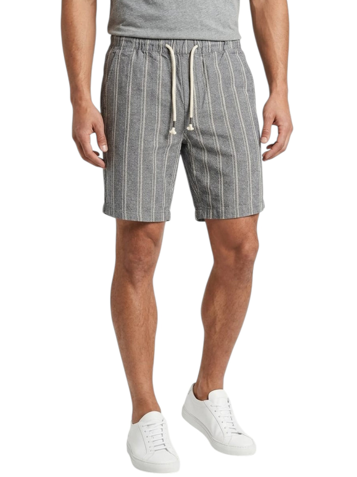 Image for Men's White Striped Short,Heather Navy