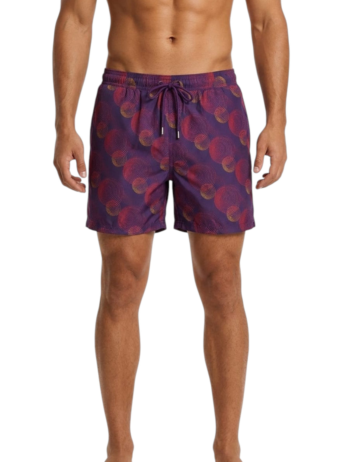 Image for Men's Printed Swim Short,Mauve