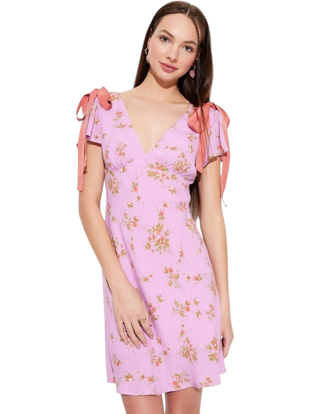 Image for Women's Floral Printed Dress,Purple