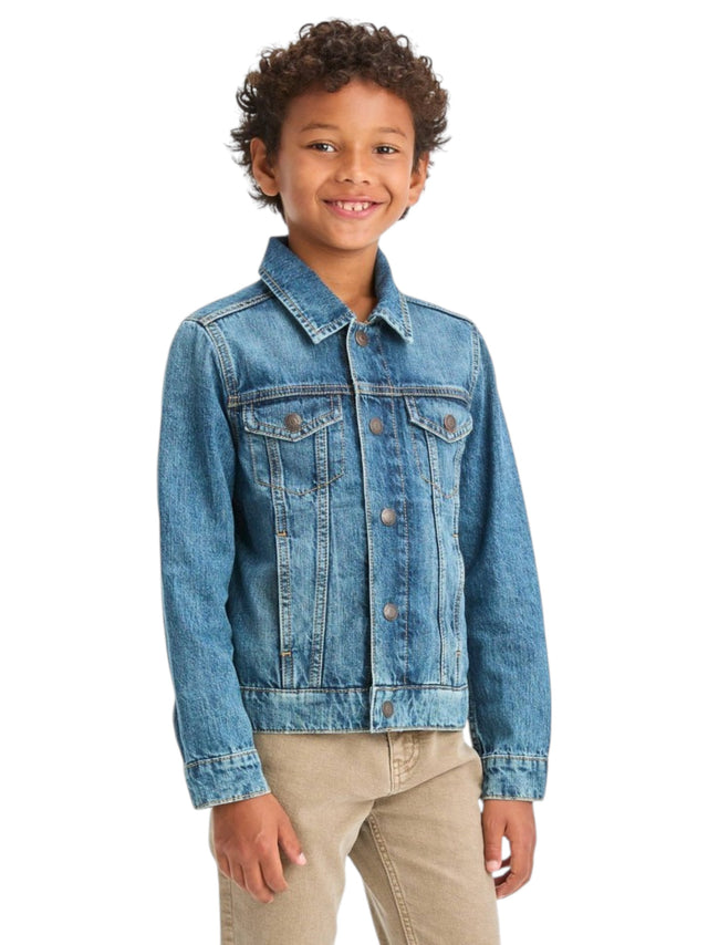 Image for Kids Boy's Plain Solid Denim Jacket,Blue