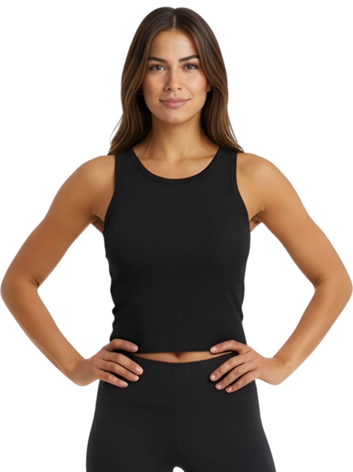Image for Women's Ribbed Crop Top,Black