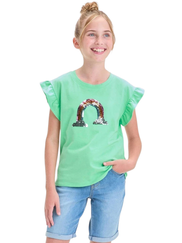 Image for Kids Girl's Mesh Top,Light Green 