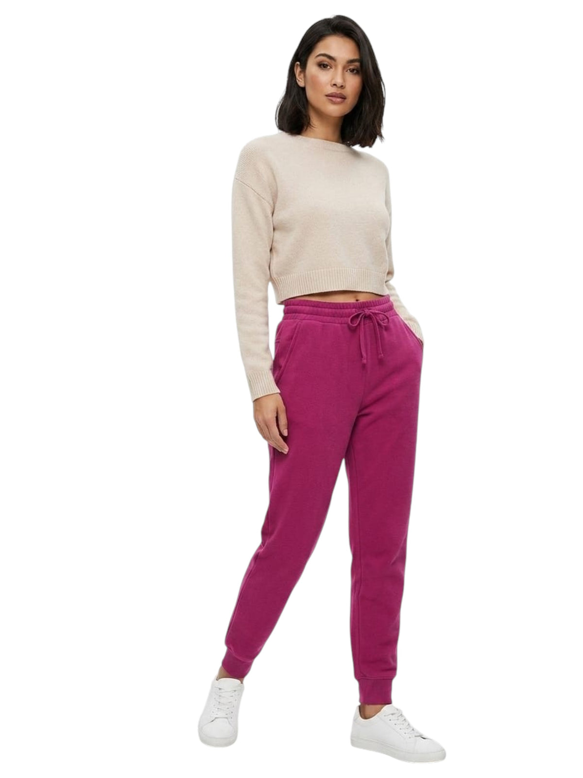 Image for Women's Plain Solid Sport Pant,Dark Fuchsia 