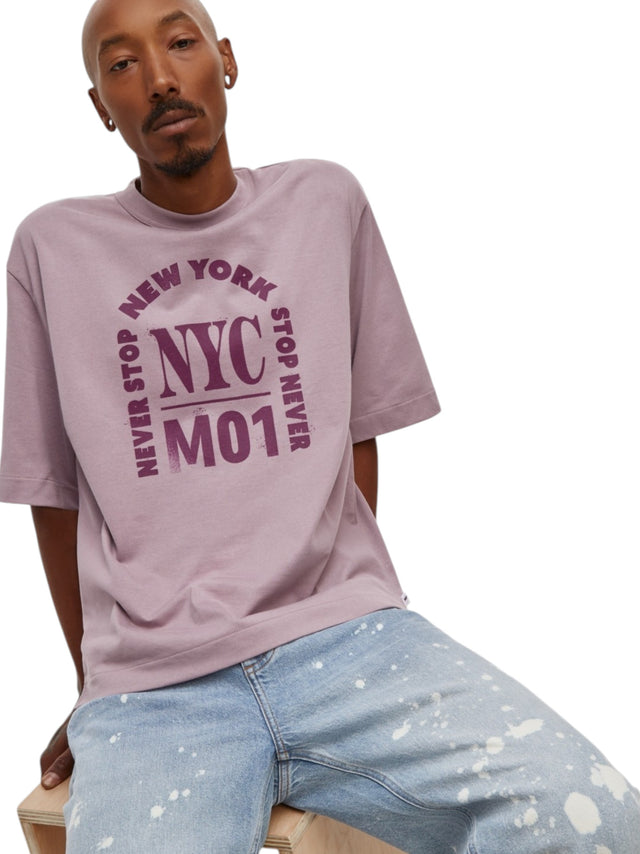 Image for Men's Printed Top,Dark Lilac