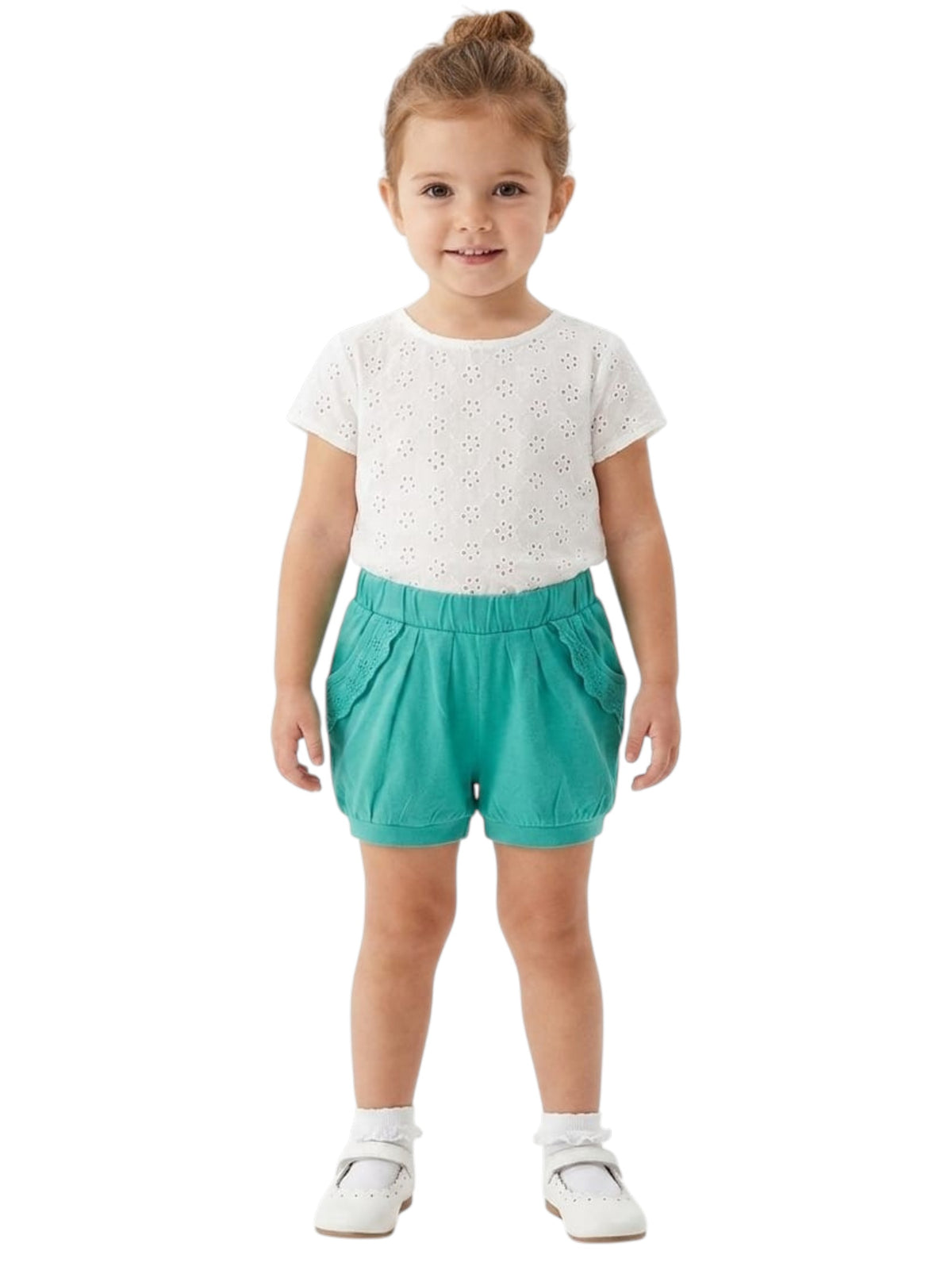 Image for Kids Girl's Plain Solid Short,Dark Turquoise