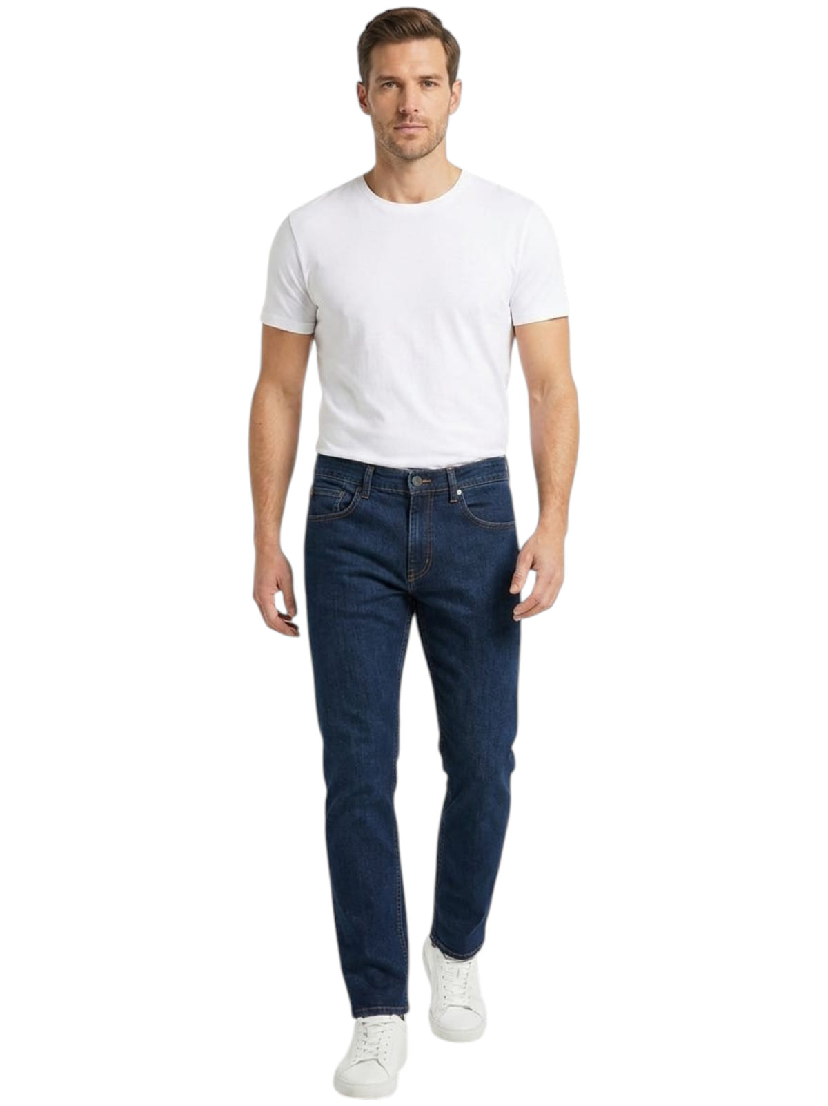 Image for Men's Plain Solid Jeans,Navy Blue