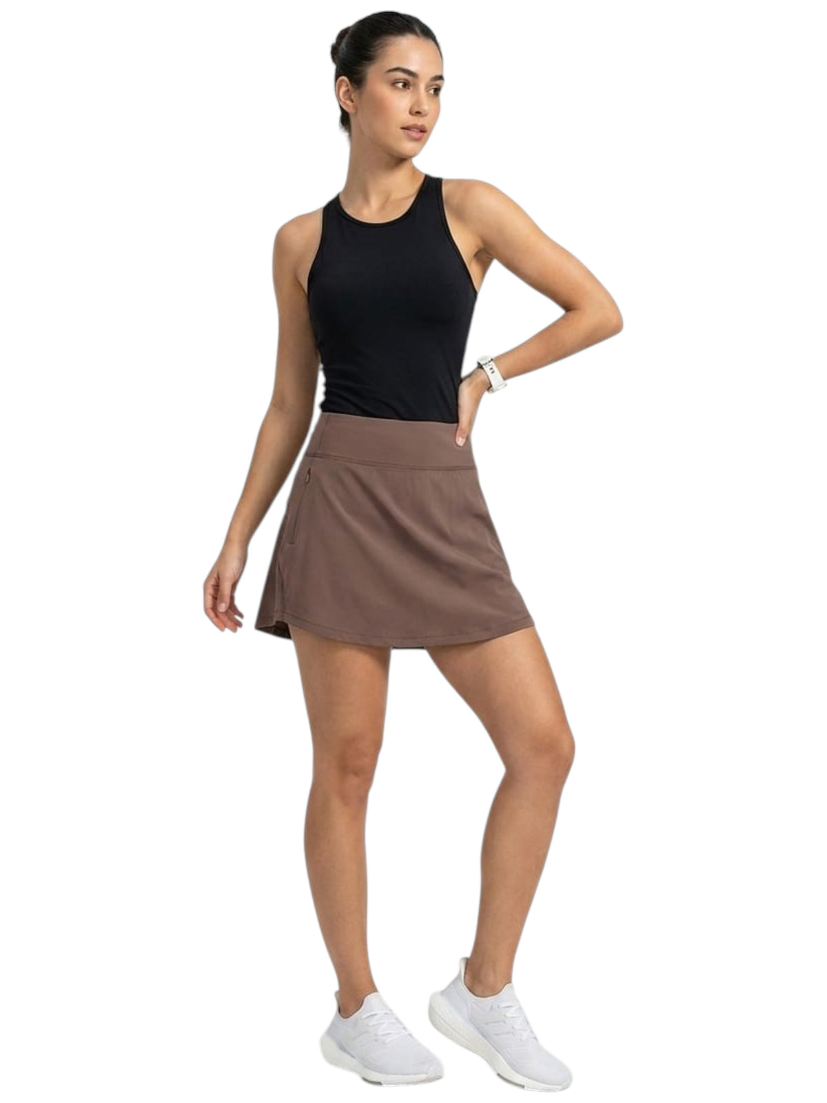 Image for Women's Plain Solid Sport Skort,Brown 
