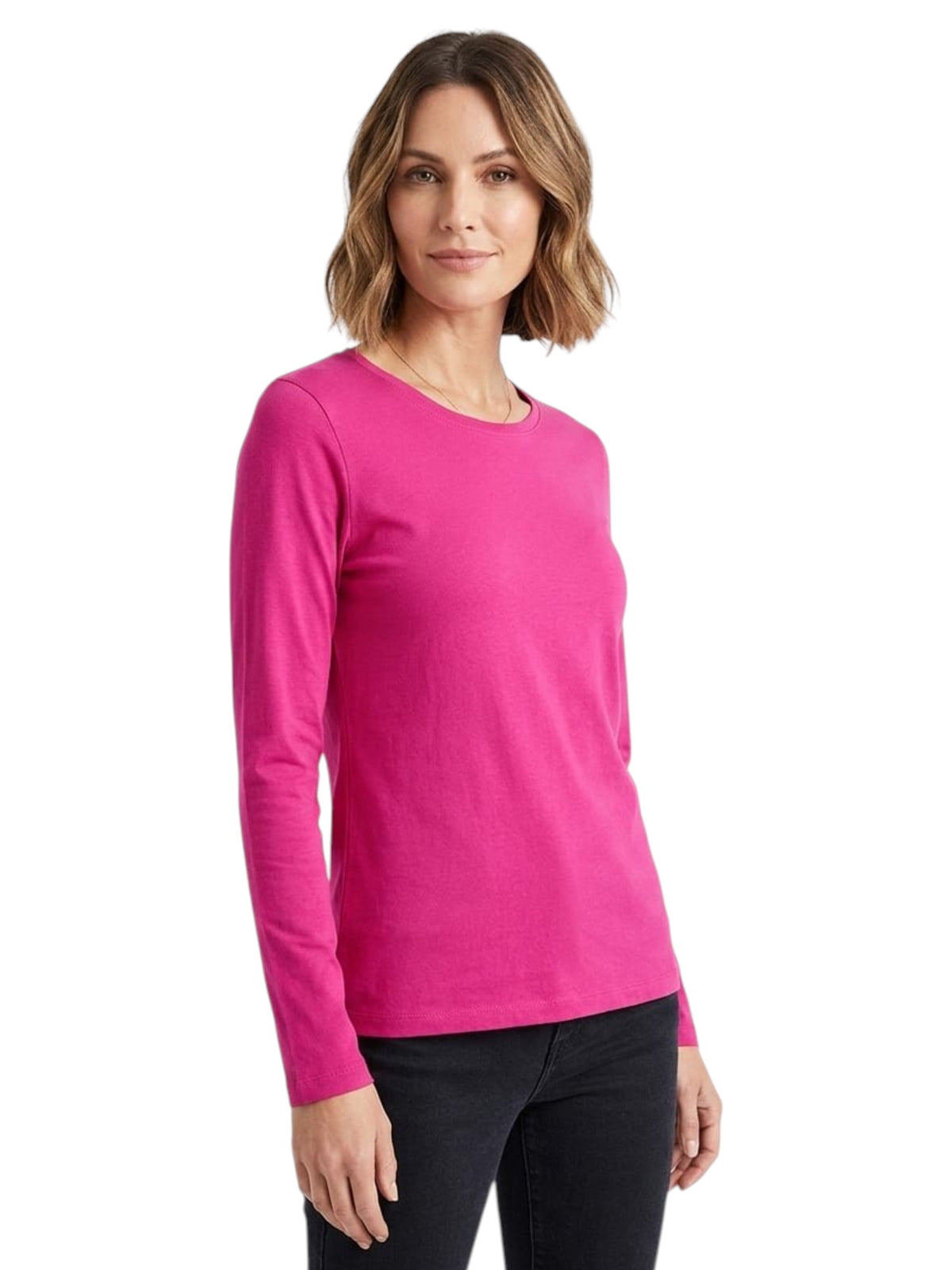 Image for Women's Plain Solid Top,Dark Pink