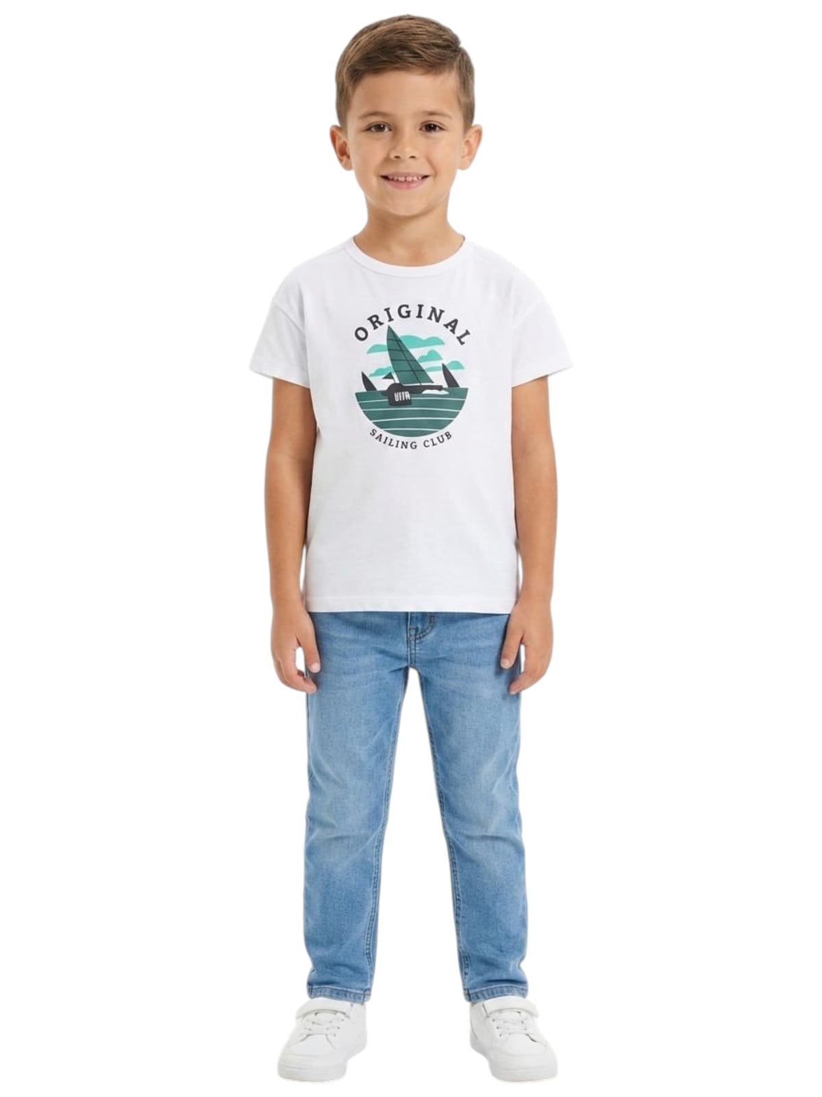 Image for Kids Boy's Printed Top,White