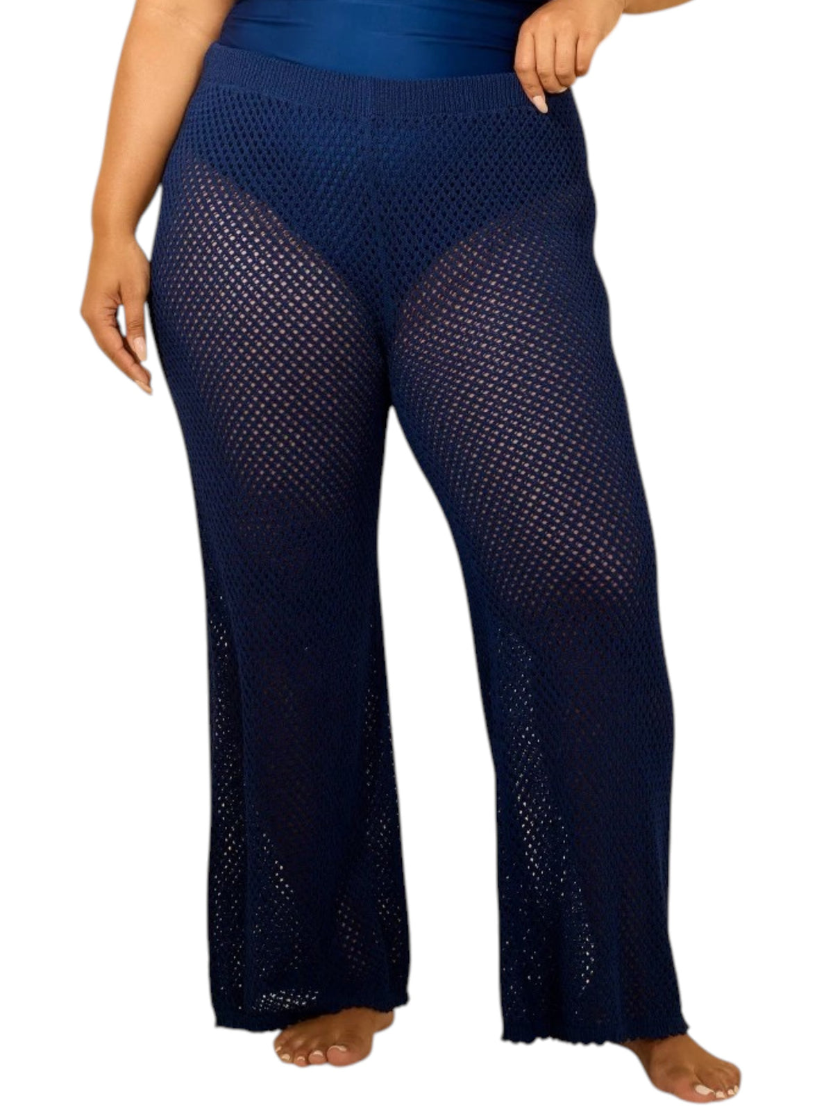 Image for Women's Textured Cover up Pant,Navy