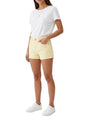 Image for Women's Plain Solid Jeans Short,Yellow