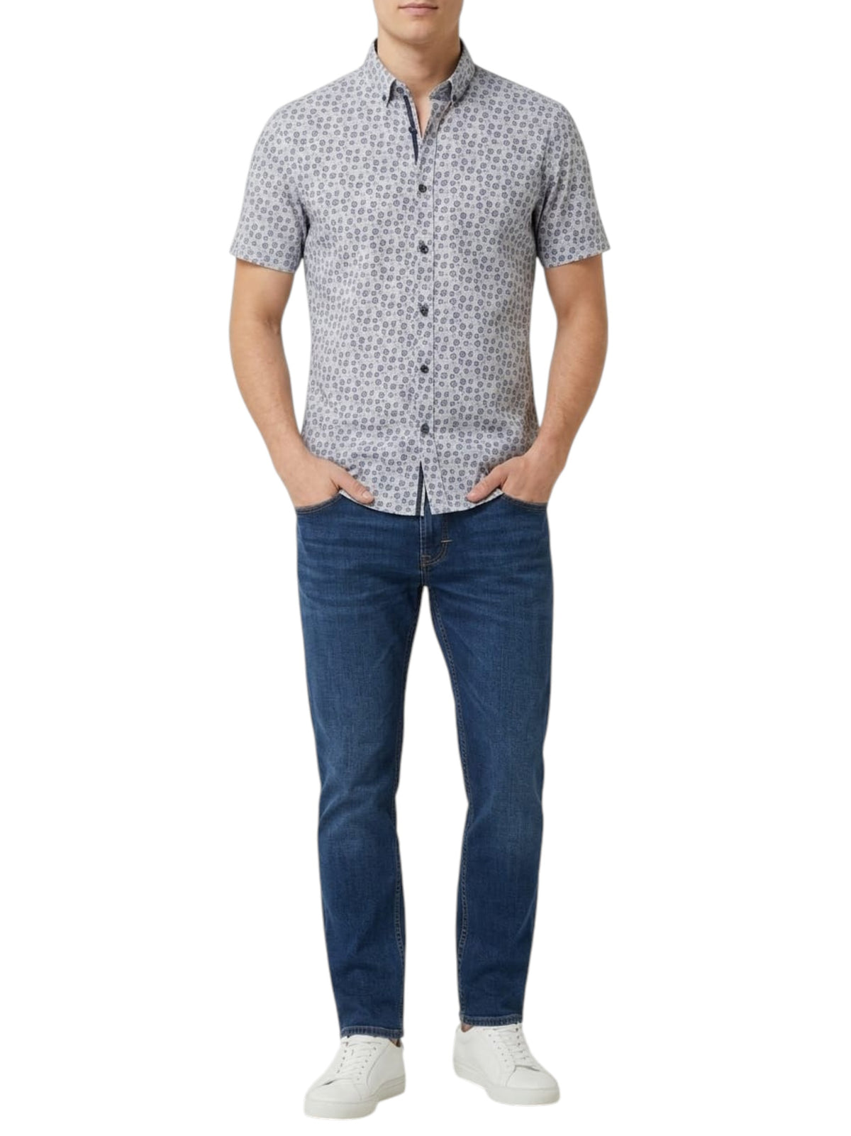 Image for Men's Printed Dress Shirt,Light Blue