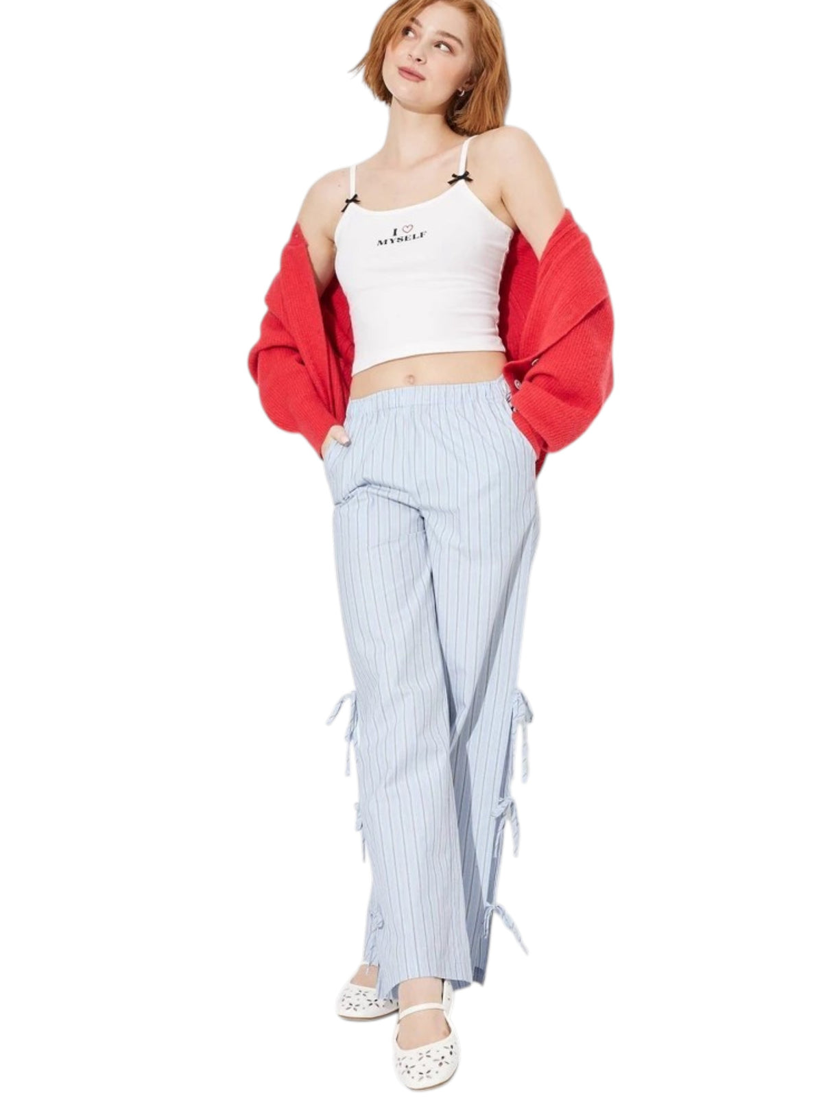 Image for Women's Stripped Pant,Light Blue