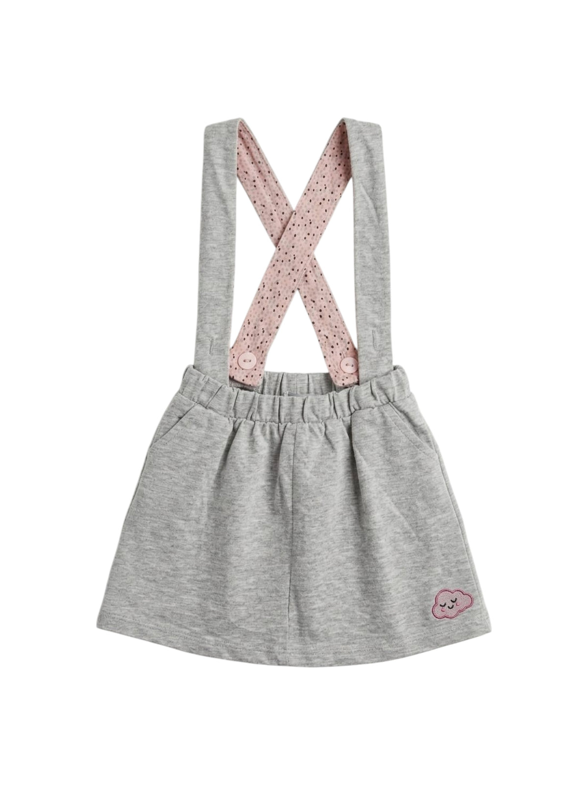 Image for Kids Girl's Plain Skirt&Adjustable Straps,Light Grey