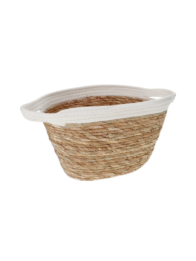 Image for Trim Oval Woven Basket With Handle