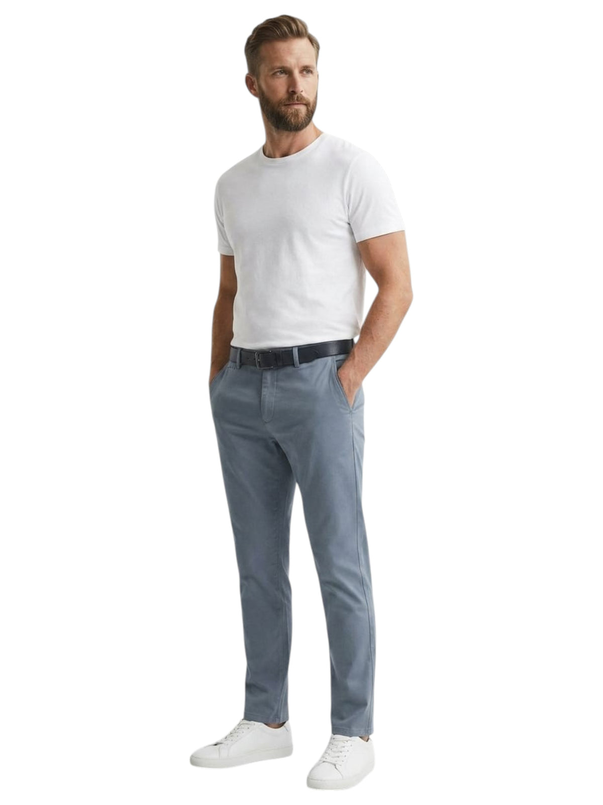 Image for Men's Plain Solid Pant,Dusty Blue
