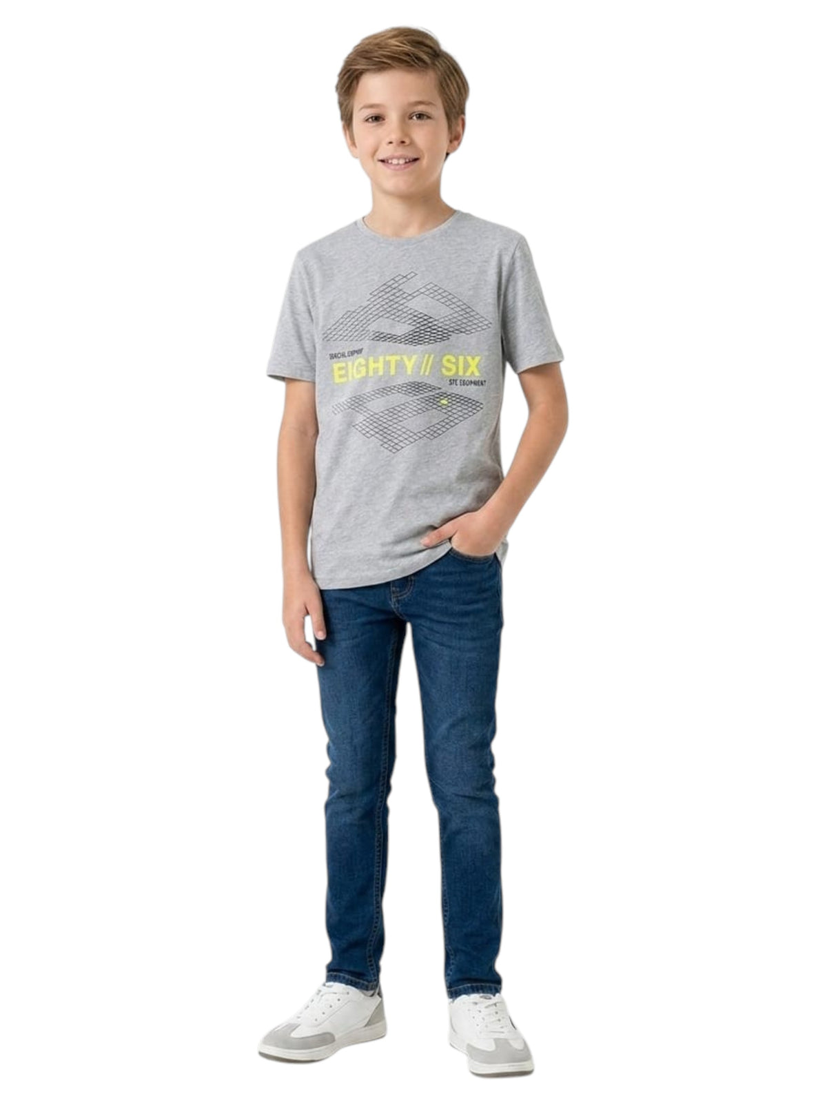 Image for Kids Boy's Printed Top,Grey