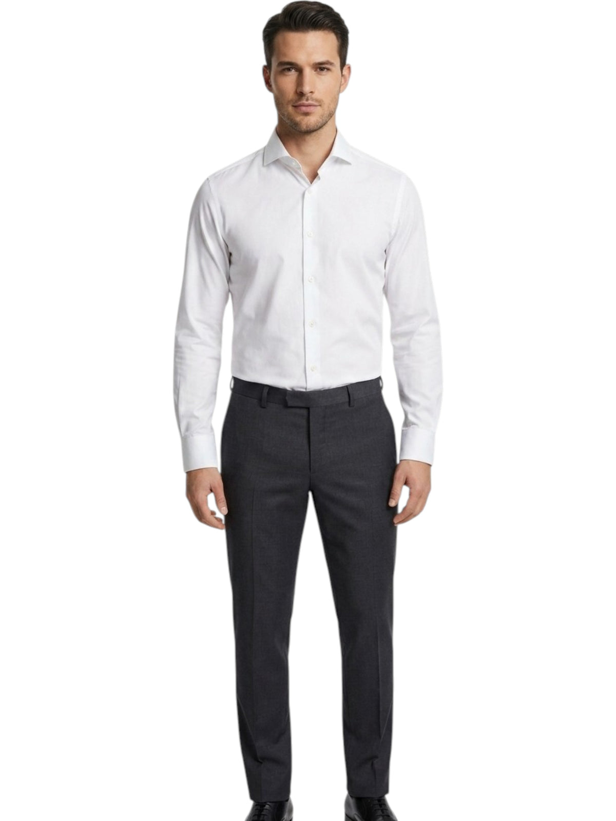 Image for Men's Plain Solid Dress Shirt,White