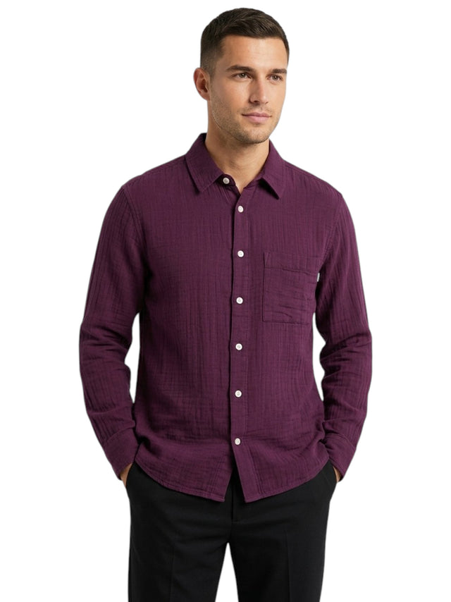 Image for Men's Plain Driss Shirt,Burgandy