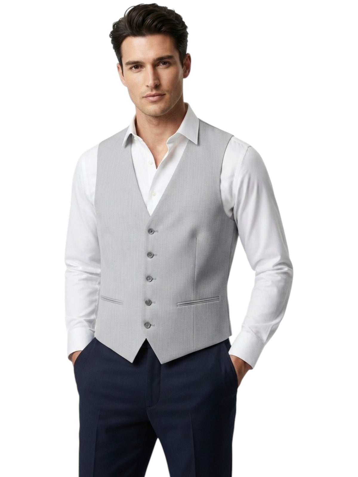 Image for Men's Plain Solid Vest,Grey