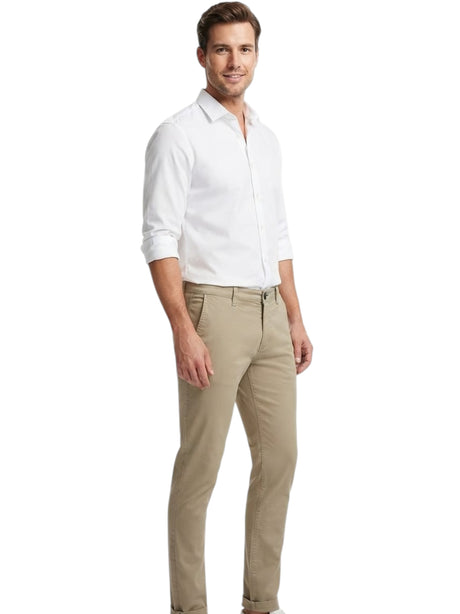 Image for Men's Plain Pants,Beige 