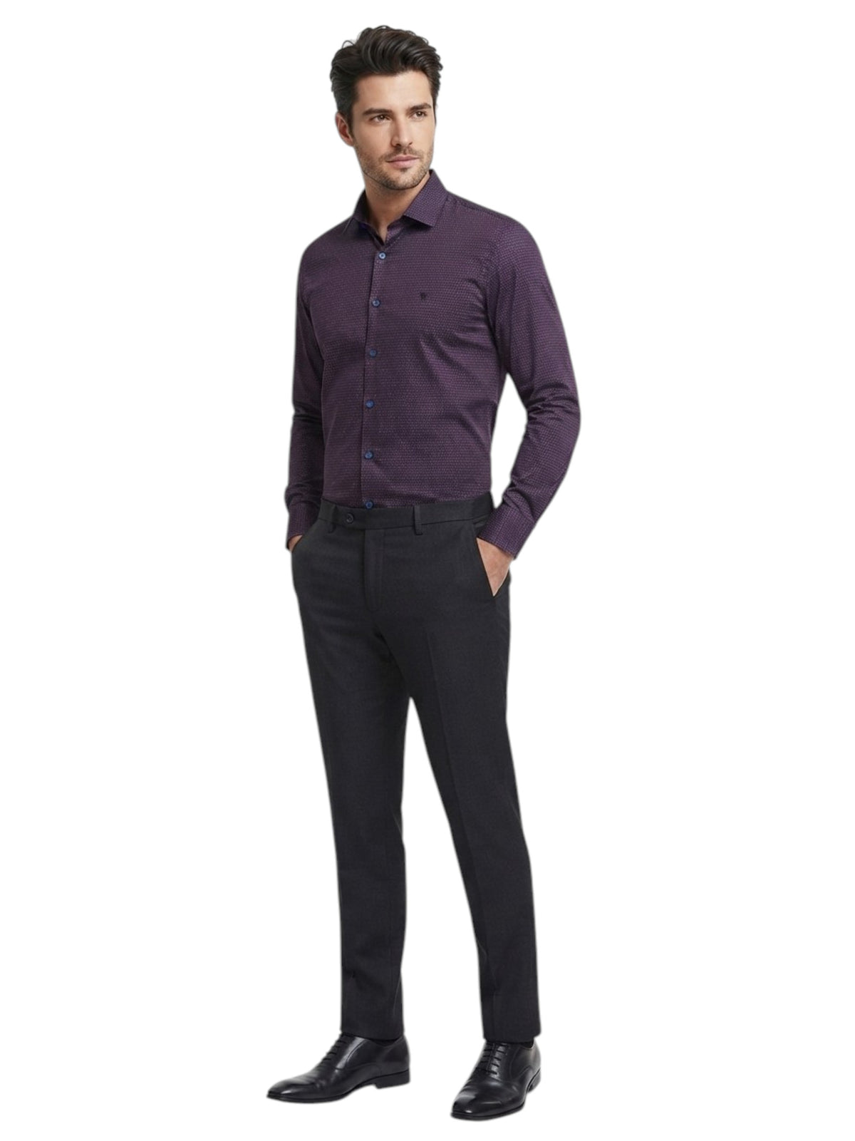 Image for Men's Printed Dress Shirt,Purple
