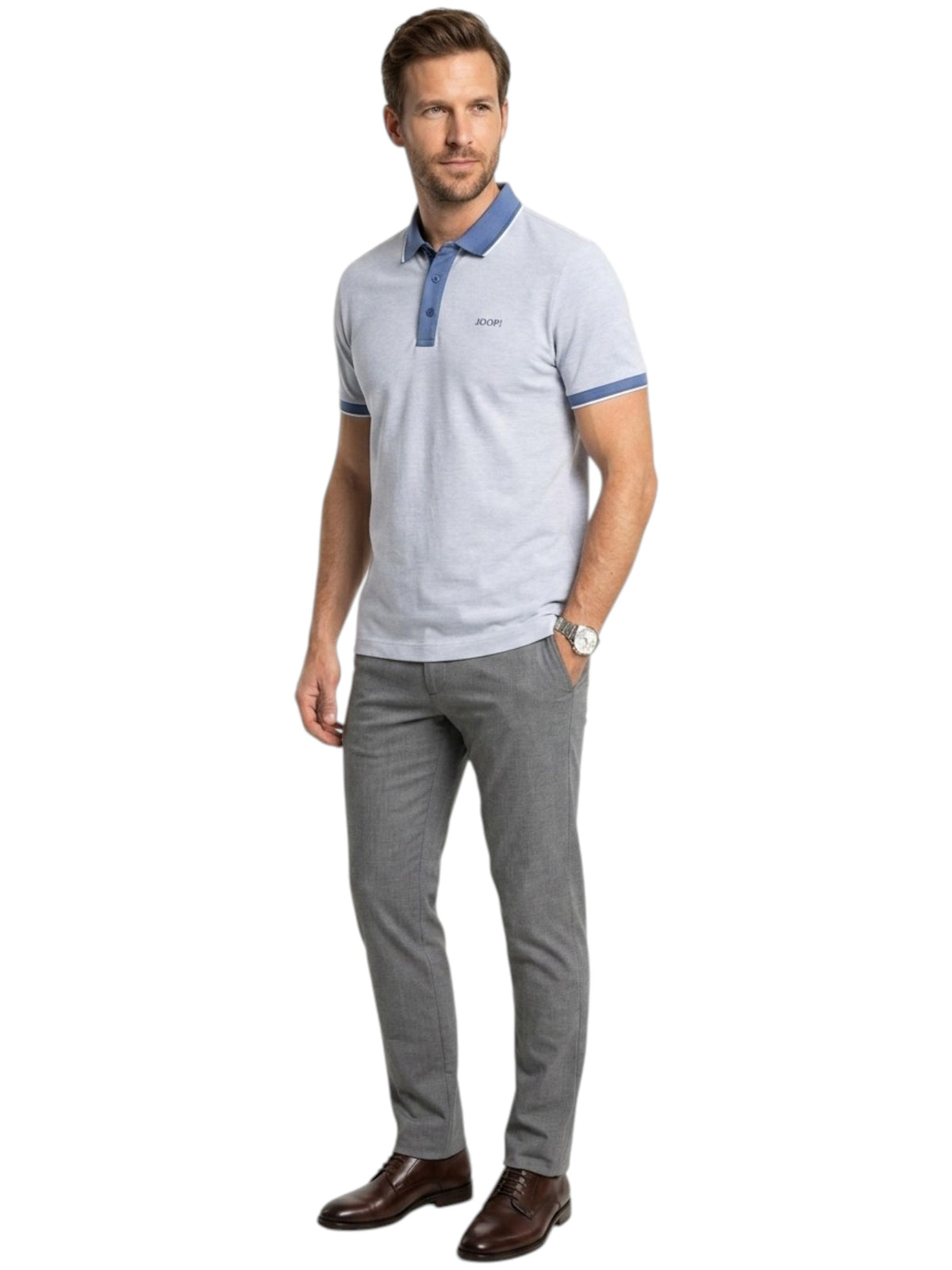 Image for Men's Brand Logo Printed Top,Light Blue