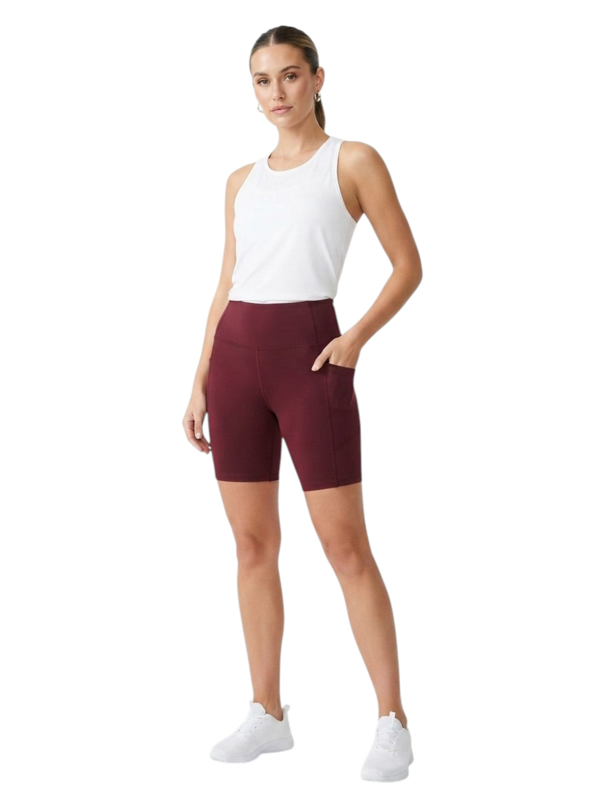 Image for Women's Plain Legging Short,Burgandy