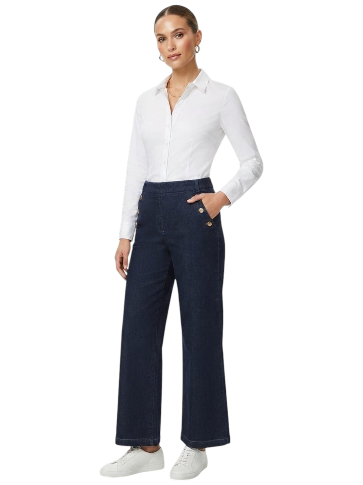 Image for Women's Plain Solid Jeans,Navy