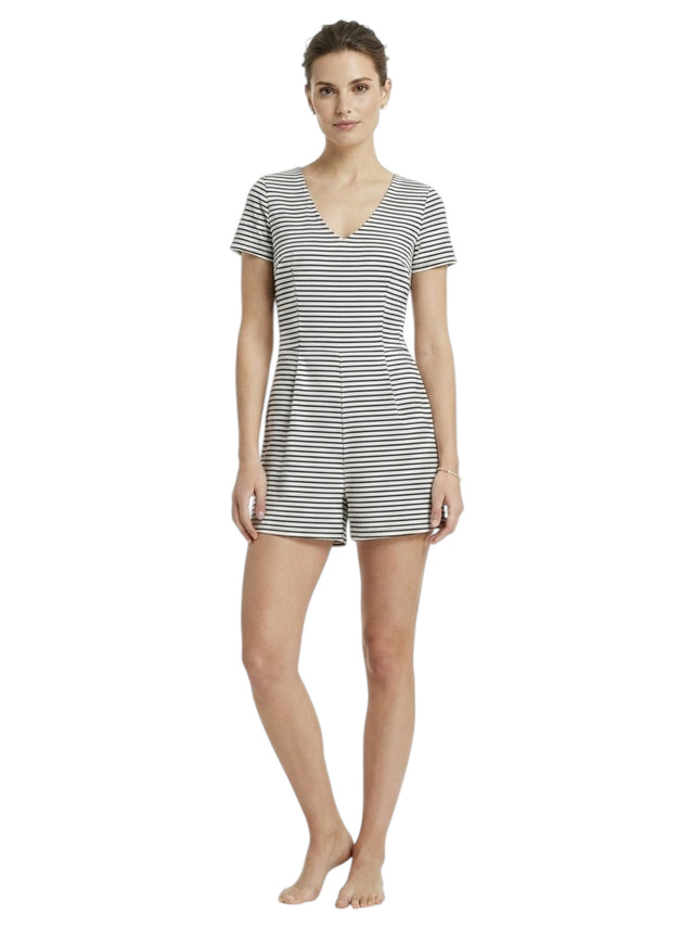 Image for Women's Stripped Jumpsuit,White