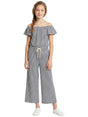 Image for Kids Girl's Striped Jumpsuit,Navy/White