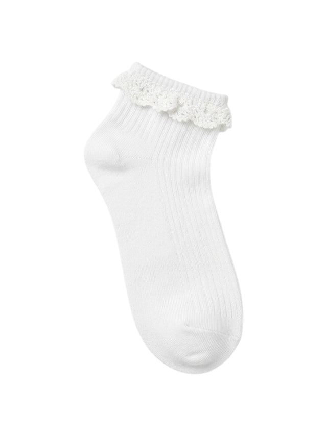 Image for Kids Girls 1 Pair Ribbed Ankle Socks,White